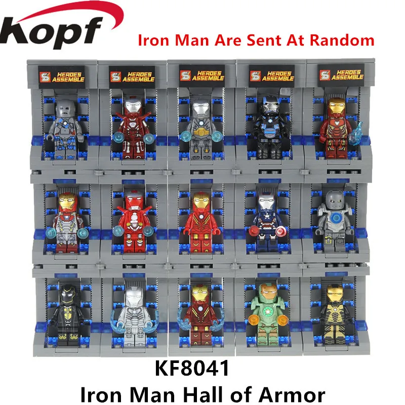 

SY1169-1 Super Heroes Figures Iron Man Hall of Armor Building Blocks Action Figures Learning For Children Christmas Toys Gift