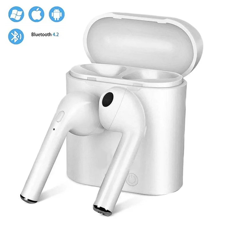 

i7 i7s TWS Wireless Bluetooth Earphone with Charging Box Mic Stereo Earbuds Headset for IPhone Android Smart Phone Air Pods