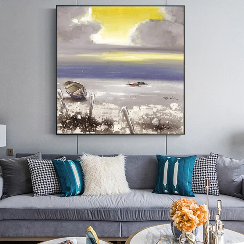 Wall Pop Art Modular Cuadros Pictures Poster Canvas Sailboat Beach Seascape House Painting Prints Home Decor Restaurant no frame