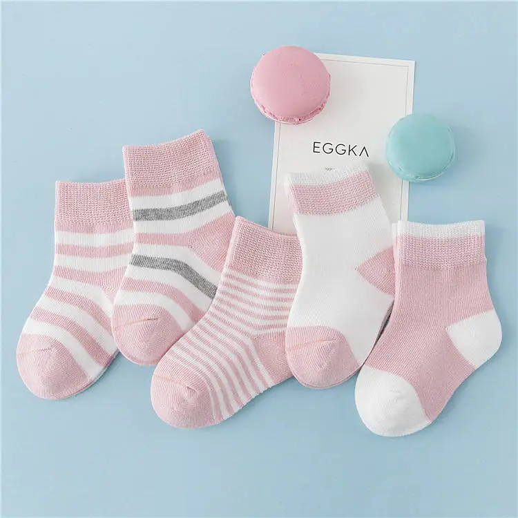 INPEPNOW 5 Pair/lot Baby Boy Striped Socks Soft Cotton Infant Socks Cute Cartoon Pattern Kids Socks Winter For Girl WZ-CZX53 - Цвет: 5