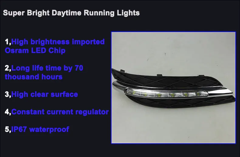 Автомобильный Стайлинг светодиодный дневные ходовые огни комплект для Benz W245 B класс B180/B150/B170/B200 2008 2009 2010 Габаритные огни Светодиодный дневной свет Противотуманные фары