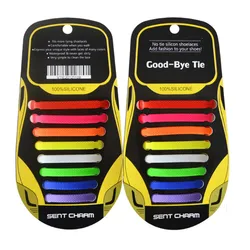 Elastic No - Tie Shoelaces for Kids and Adults - 16 Piece Set in 13 Vibrant Colors (Multicolor)