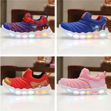 Boy Shoes Girl Spider-Man Iron Man Captain Caterpillar LED Seven-Colour Sensor Shoes Boy Shoes Girl Spider-Man Iron Man Captain Caterpillar LED Seven-Colour Sensor Shoes