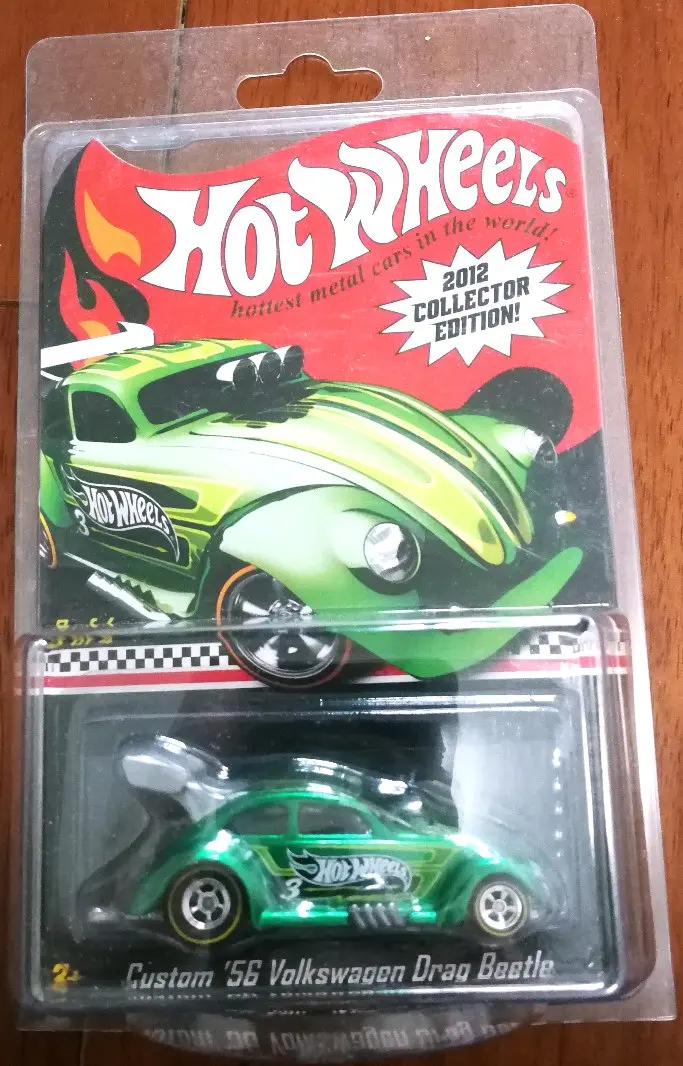 

Hot Wheels 1:64 Car 2012 Red Line Club Volkswagen Drag Beetle Collector Edition Real Riders Metal Diecast Collection Kids Toys