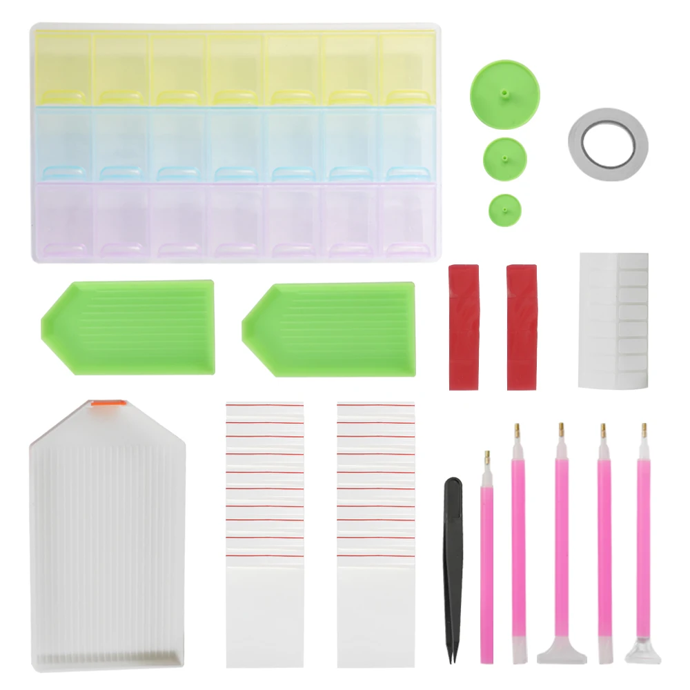 40pcs 5D DIY алмазная живопись наборы алмазные аксессуары для рисования крестиком вышивка ручка инструменты набор мозаичный клей ручка набор пинцет - Цвет: 40pcs