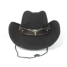 Для женщин мужчин Шерсть полые западная ковбойская шляпа Sunhat джентльмен Outblack fedora сомбреро Hombre джаз шляпа ветер веревка