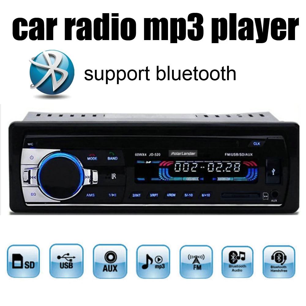 Аудио Стиль 12 в автомобильное радио aux in, fm-радио MP3 аудио плеер Поддержка Bluetooth телефон с USB/SD MMC порт аудио In-Dash 1 DIN