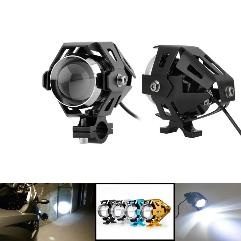 

2 PCS U5 Motorcycle Headlight Fog Night Light Bicycle Spot Lamp With Strobe Function Led Motorbike Light