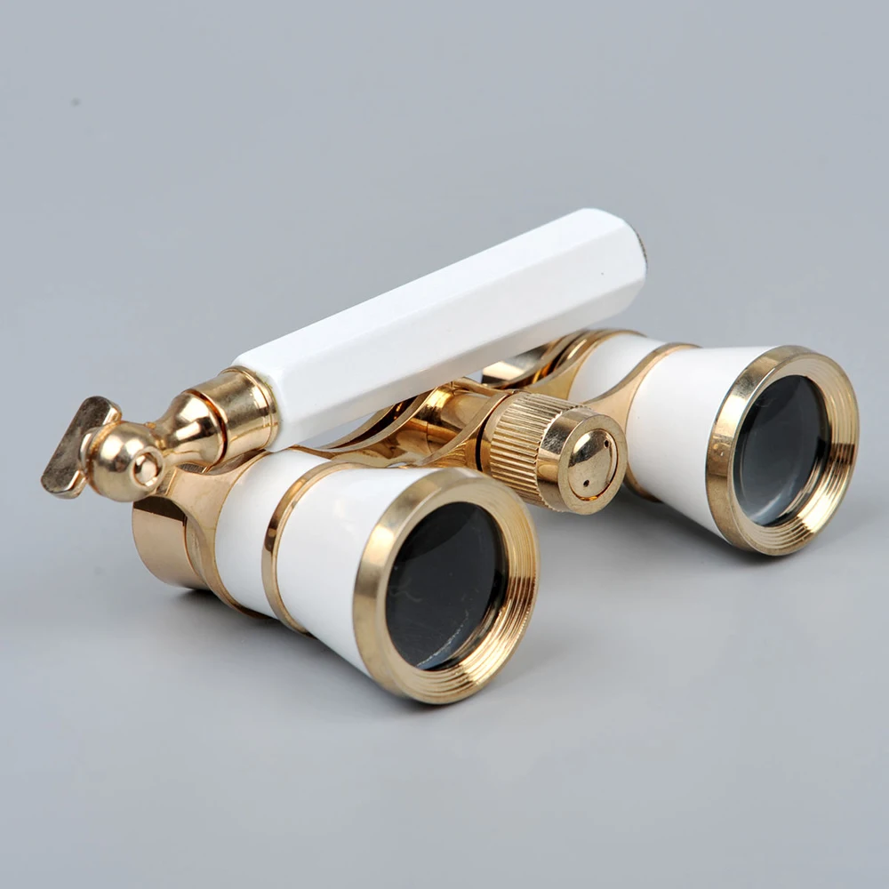 مسرح الأوبرا نظارات 3x25 النحاس المغلفة عدسة تليسكوب مزود بمنظار ثنائي الأبيض/الأحمر/أسود اللون مع مقبض