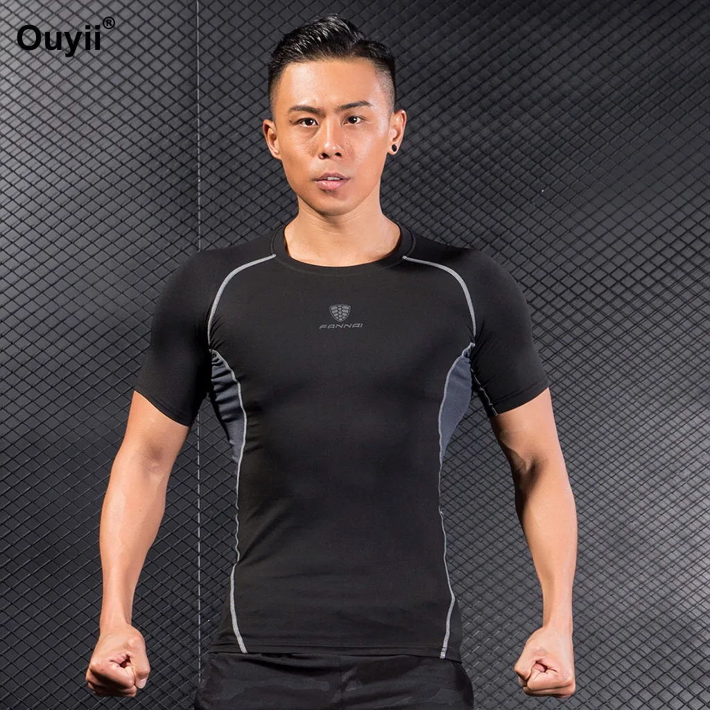 Running Shirt Men Gym Sports Shirts Quick Dry Tops Breathable Workout