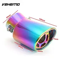 Vehemo 1PC Tail Throat Accessories Tail Muffler Durable Exhaust Pipe Automobile Universal Silencers