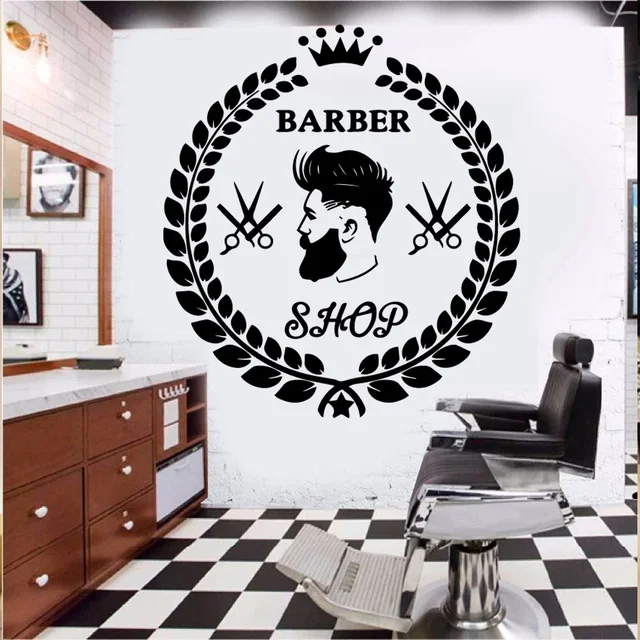Buy Art Barber Shop Decoration Wall Stickers