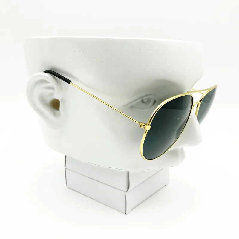 Пилот Модные солнцезащитные очки Золото ленточная рамка с черными линзами для мужчин и женщин дружки Bestman подарок вечерние сувениры