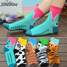 Разноцветные Женские Повседневные Удобные хлопковые носки с милыми животными в стиле Харадзюку рождественские носки