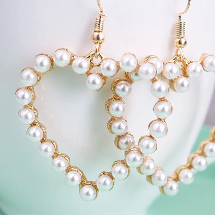 Earrings Women Gold Fashion Jewelry Pendant Girls Trend Gift Hanging Dangler Eardrop Clasp Female Heart Simple dangle earrings drop earrings pendant earrings long earrings golden earrings dome teardrop earrings