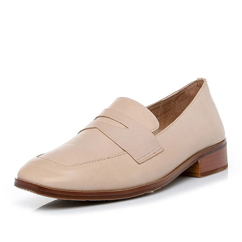 Careaymade-Lterary artistic thick-heeled cowhide casual shoes with comfortable wear-resistant single-footed women's shoes Careaymade-Lterary artistic thick-heeled cowhide casual shoes with comfortable wear-resistant single-footed women's shoes