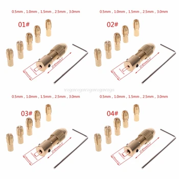 

7Pcs/Set 2/2.35/4.05/5.05mm Electric Motor Shaft Mini Chuck Fixture Clamp 0.5-3.0mm Small To Drill Bit Micro Chuck Fixing Device