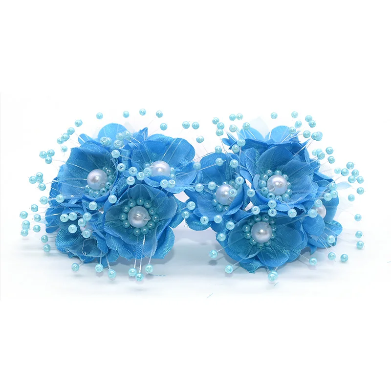 

18pcs/lot Artificial Pearls Silk Cherry Bouquet Hair Accessories Wedding Bridal Boutonniere Bouquet DIY Home Favor Decoration