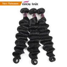 Ishow Hair Loose Глубокая Волна Пучки Бразильские Пучки Волос 100% Наращивание Человеческих Волос