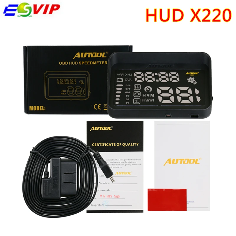 AUTOOL X220 HUD Дисплей проектор датчик скорости метр пленка OBD2 II Цифровой автомобиль