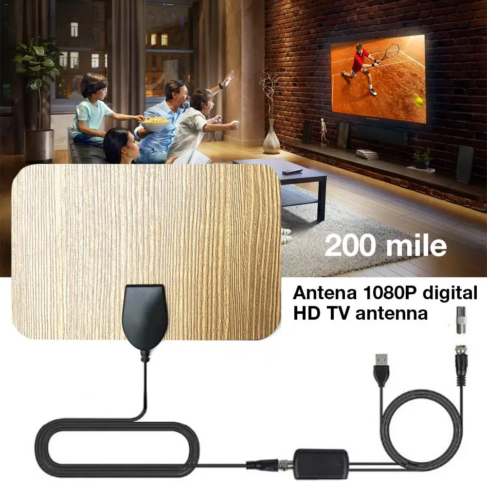 TV Aerial TV Antenna 200 Mile Digital HD Wood Grain Indoor with Amplifier Signal Booster HD HDTV DVB Cable TV UHF VHF DTV TV Aerial TV Antenna 200 Mile Digital HD Wood Grain Indoor with Amplifier Signal Booster HD HDTV DVB Cable TV UHF VHF DTV