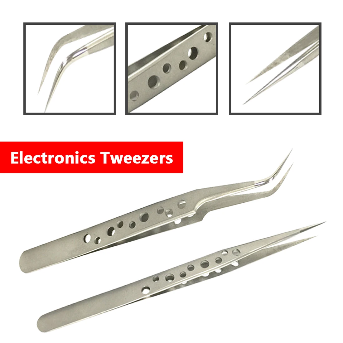 Электроника промышленные пинцеты антистатические изогнутые прямой наконечник точность Нержавеющая Щипцы телефон ремонт ручные инструменты Наборы