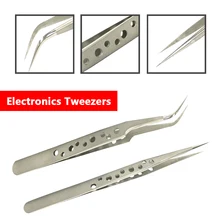 Электроника промышленные пинцеты антистатические изогнутые прямой наконечник точность Нержавеющая Щипцы телефон ремонт ручные инструменты Наборы