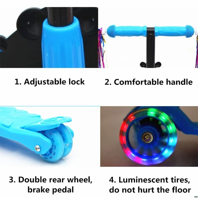 Windmill Ladybug Scooter Foldable and Adjustable Height Lean to Steer 3 Wheel Scooters for Toddler Kids Boys Girls Age 3-8 6