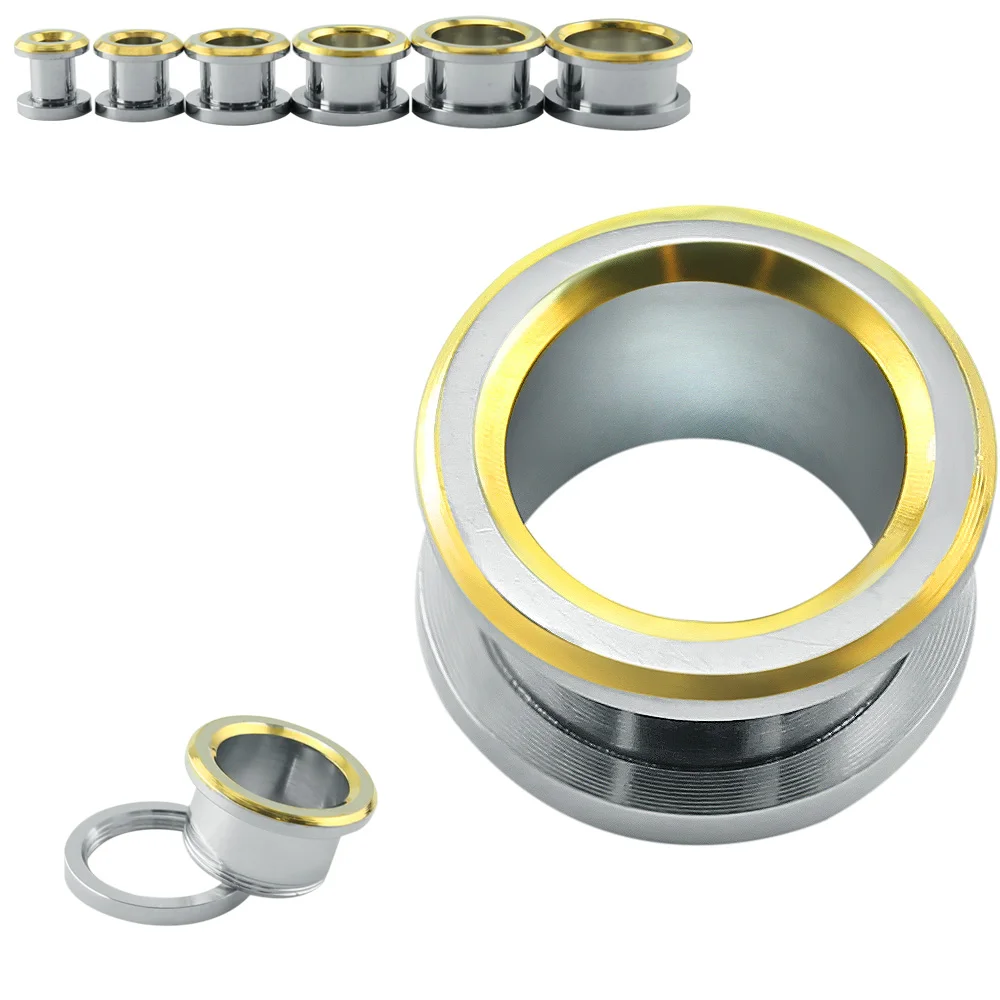 Stainless Steel Ear Plugs Flesh Tunnel Ear Tunnel Plug Screw Pair 8