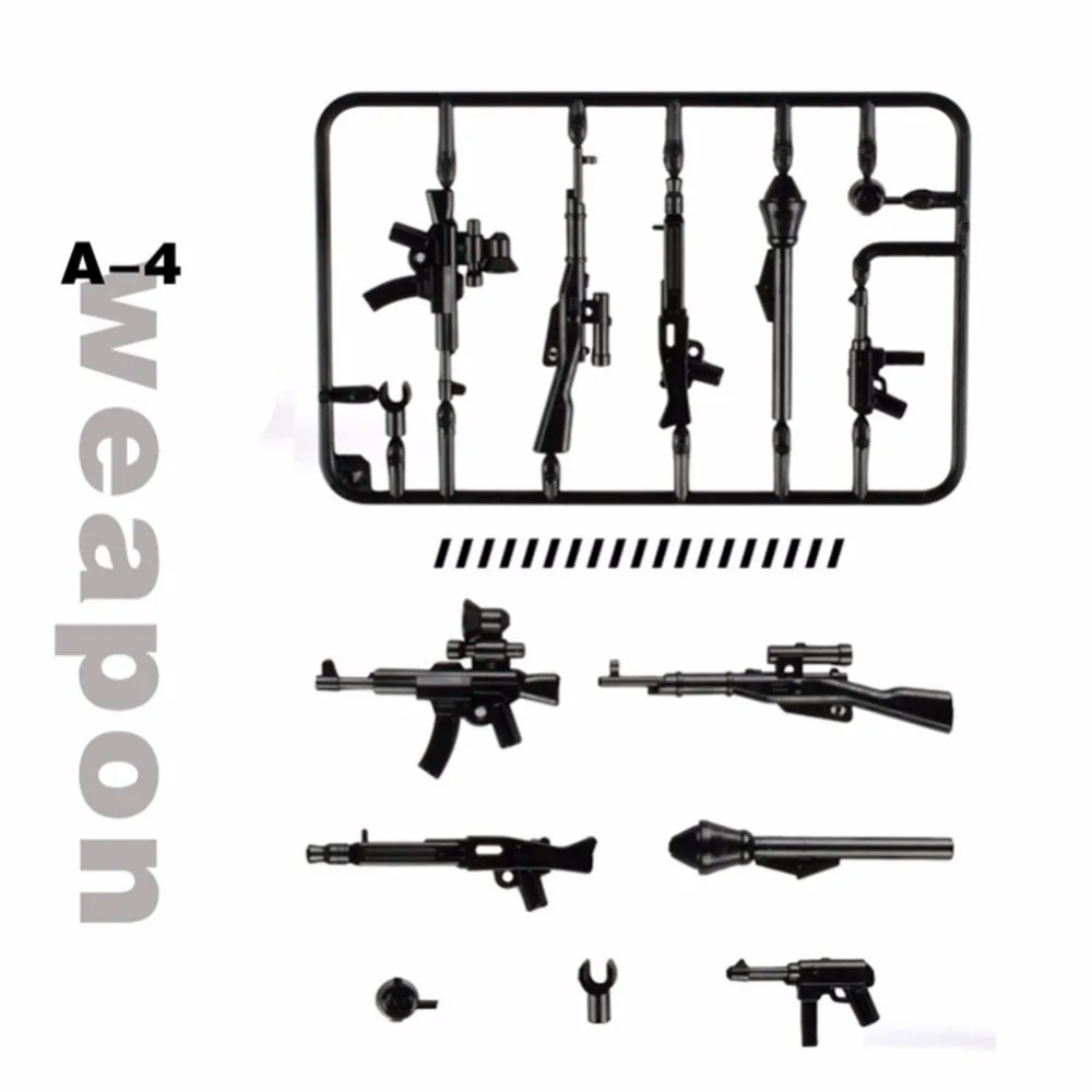 Military Swat Police Gun Weapons building blocks Pack Army soldiers MOC Arms City Police Legoingly Military Series Toys
