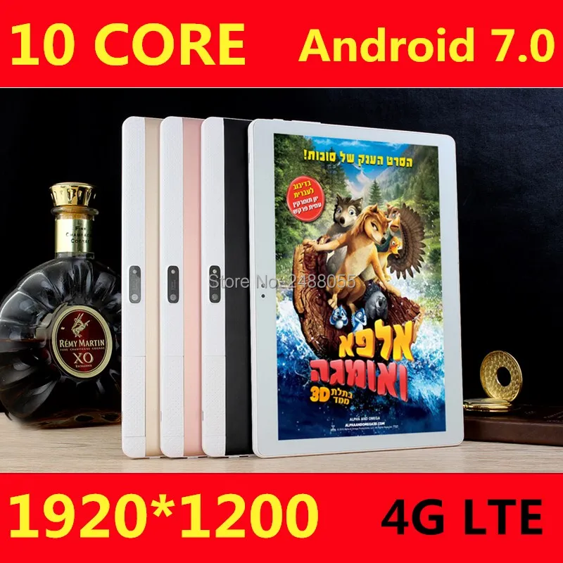 

2017 Newest Android 7.0 OS 10 inch 4G LTE Tablet Deca Core 10 cores 4GB RAM 64GB ROM 1920*1200 IPS Screen Free shipping