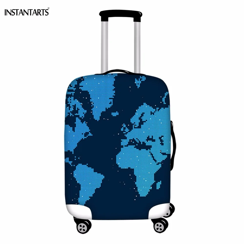 

INSTANTARTS World Map Elastic Thick Luggage Cover for Trunk Case Apply to 18''-30'' Suitcase Protective Cover Travel Accessories