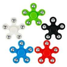 100 шт/партия сливовый Спиннер с пятью бусинами ручной Спиннер для пальцев Спиннер EDC Игрушка фокус Tri Spinner уменьшить стресс пластик