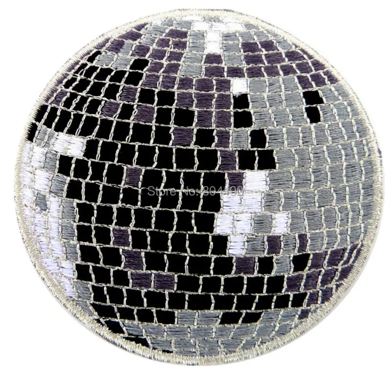 3" Disco light mirror dance ball Embroidered Patch Uniform Movie TV