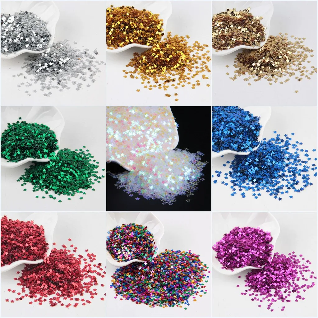 

Sequins 4mm Star Shape Loose Sequin Champagne Color Paillettes Sewing Wedding Craft Children DIY Accessories 20g