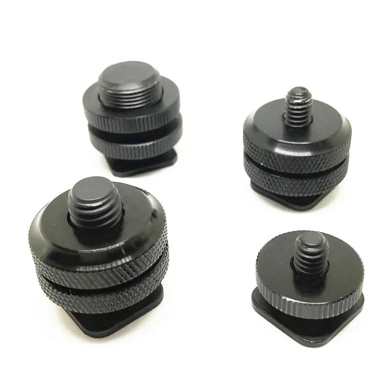 

Double Nuts 1/4 3/8 5/8 Tripod Screw to Flash Hot Shoe Mount Adapter Converter For DSLR SLR Hotshoe Studio Accessories Screw