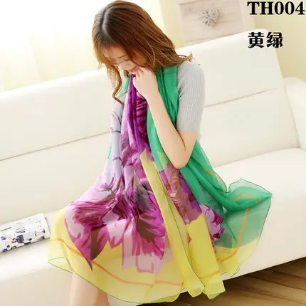 

New Women Chiffon Scarf Sunscreen beach scarves oversize shawl Dual-purpose long thin gauze kerchief