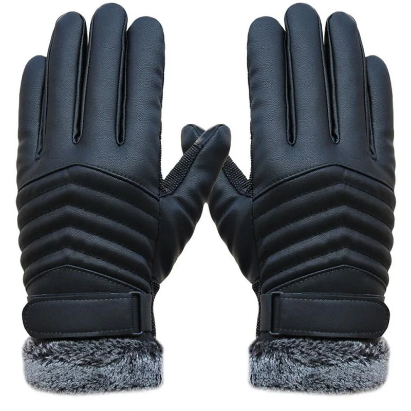 2018 Для мужчин перчатки кожаные зимние варежки Нескользящие экраны теплые перчатки руки теплые перчатки для Для мужчин Мужские перчатки
