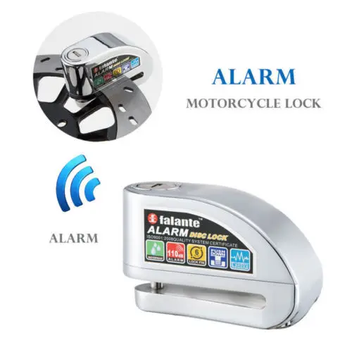 

Motorcycle Scooter Bike Brake Disc Lock Security Alarm For Honda Yamaha-Silver