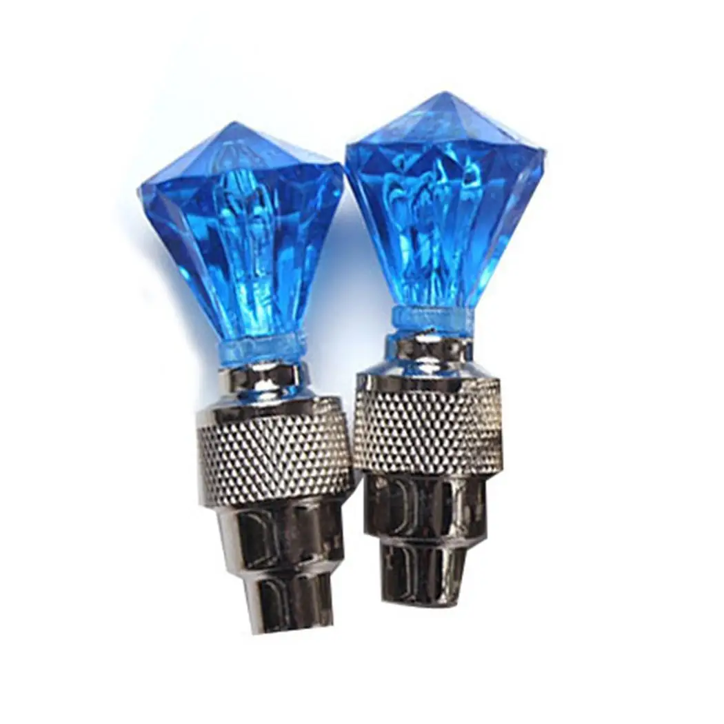 LED Tire Valve Lamp Tyre Diamond 3 x AG10 Button Cells Nozzle Light Most for Bicycle White Red Green Blue |