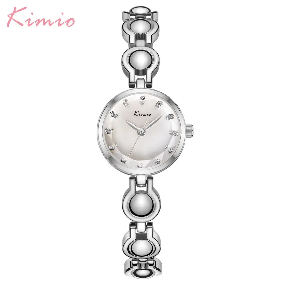 Kimio, роскошные брендовые Модные женские наручные часы, маленький циферблат, кварцевый браслет, женские часы, водонепроницаемые, Relogio Feminino Montre Homme Box - Цвет: Sliver