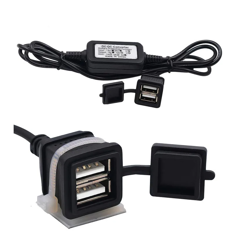 Водонепроницаемое автомобильное зарядное устройство с двумя USB портами от 12 В до
