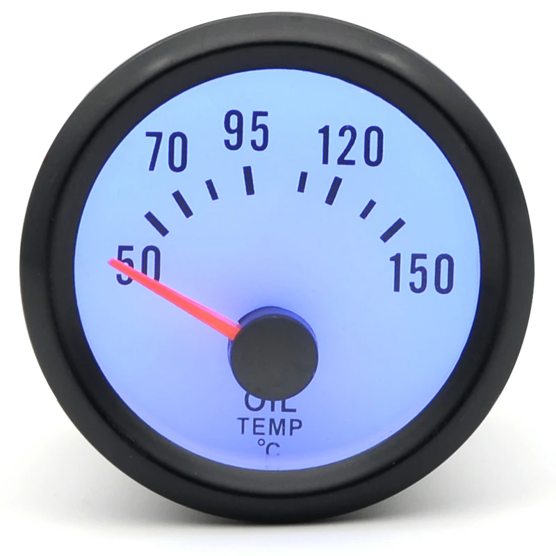 2" 52mm Dragon Gauge Car Meter Oil Temp Temperature Gauge 50 150 C Analog Black Case With Blue