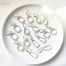 AOMU, прозрачный белый кристалл, геометрический круг, серьги-гвоздики для женщин, девушек, вечерние, подарок, ювелирные изделия, бижутерия, аксессуары