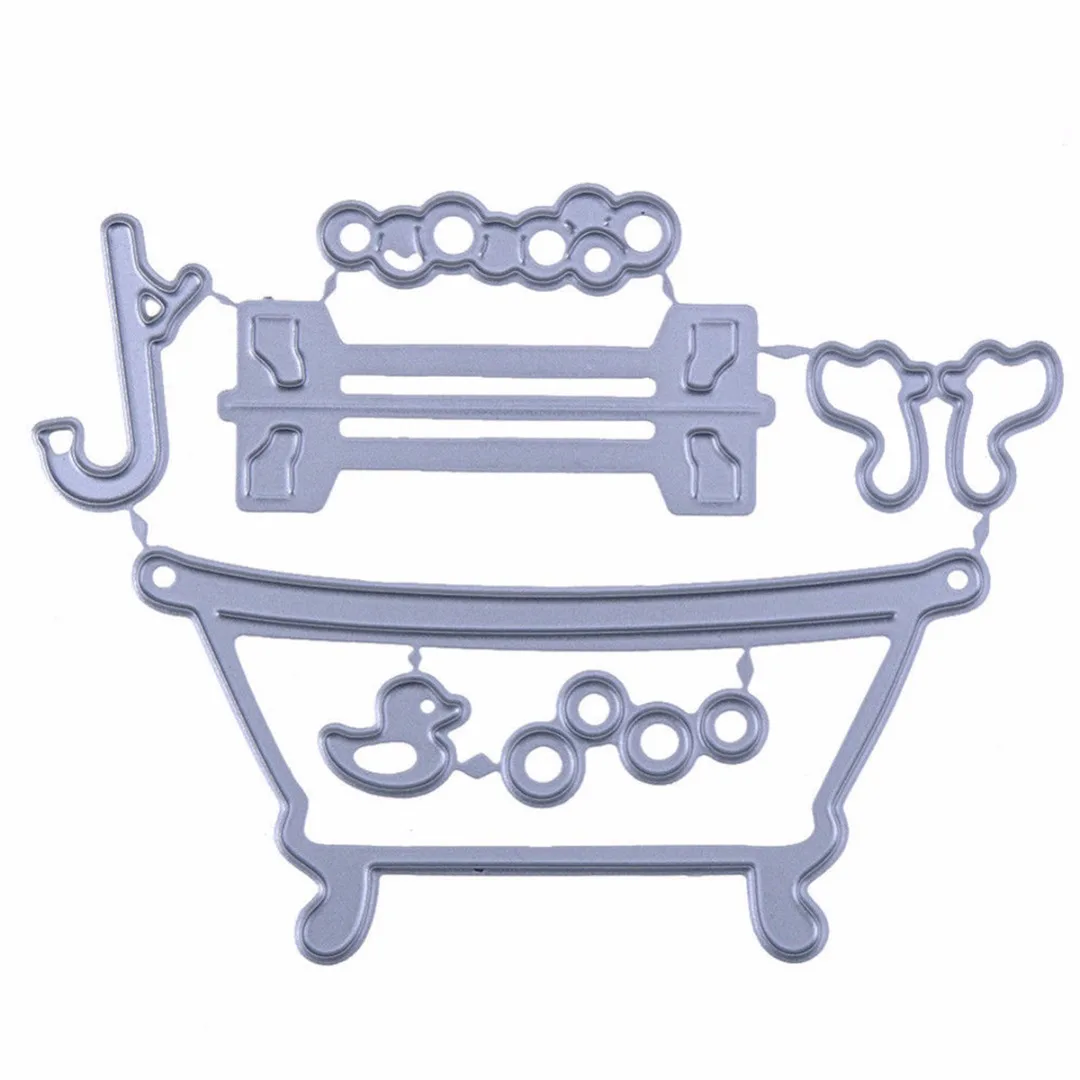 JX-LCLYL 97*73mm Carbon Steel Pop Up Bathtub Design Cutting Dies Stencil