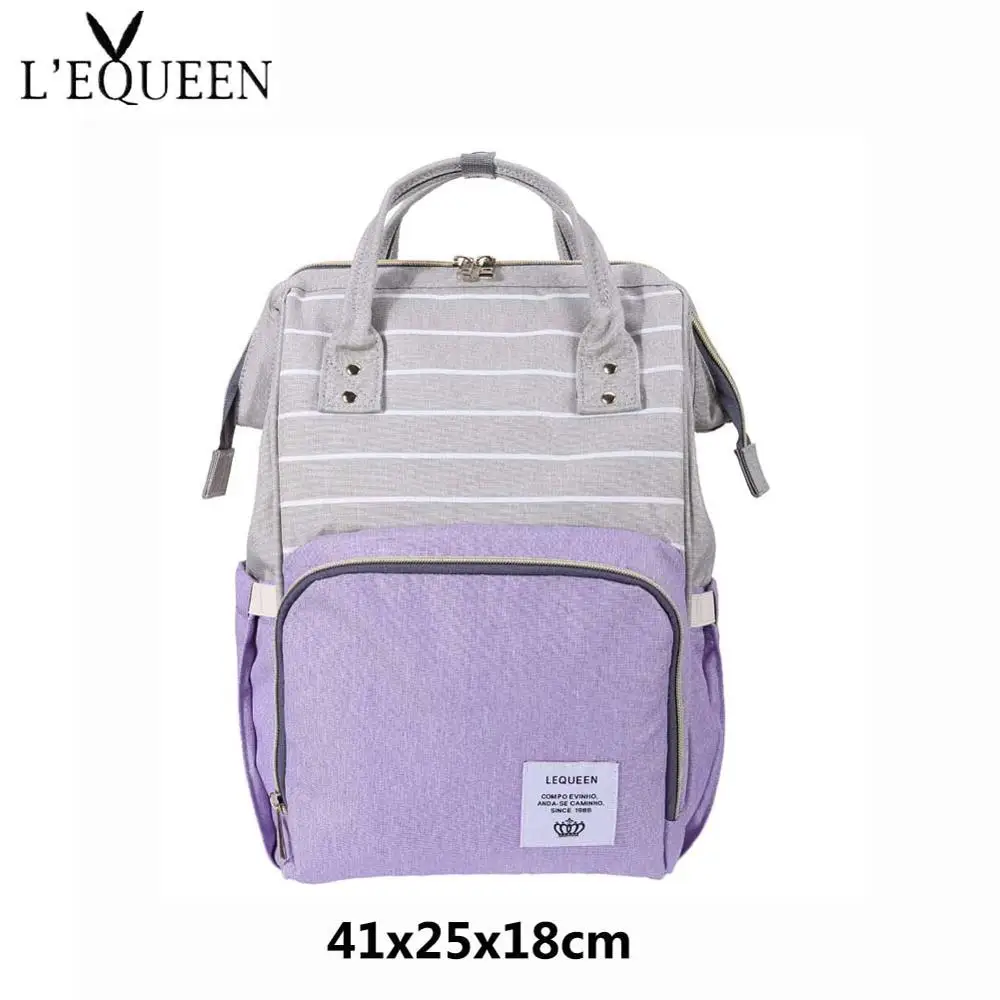 LEQUEEN модная сумка для подгузников для мам, Большая вместительная детская сумка, рюкзак для путешествий, дизайнерская сумка для подгузников для ухода за ребенком - Цвет: 24