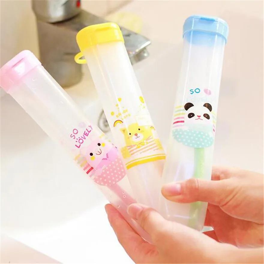 

1Pcs Creative Case Children Hot Random Color Cartoon Chic Toothbrush Box Camping Cover Cute New Holder Tube