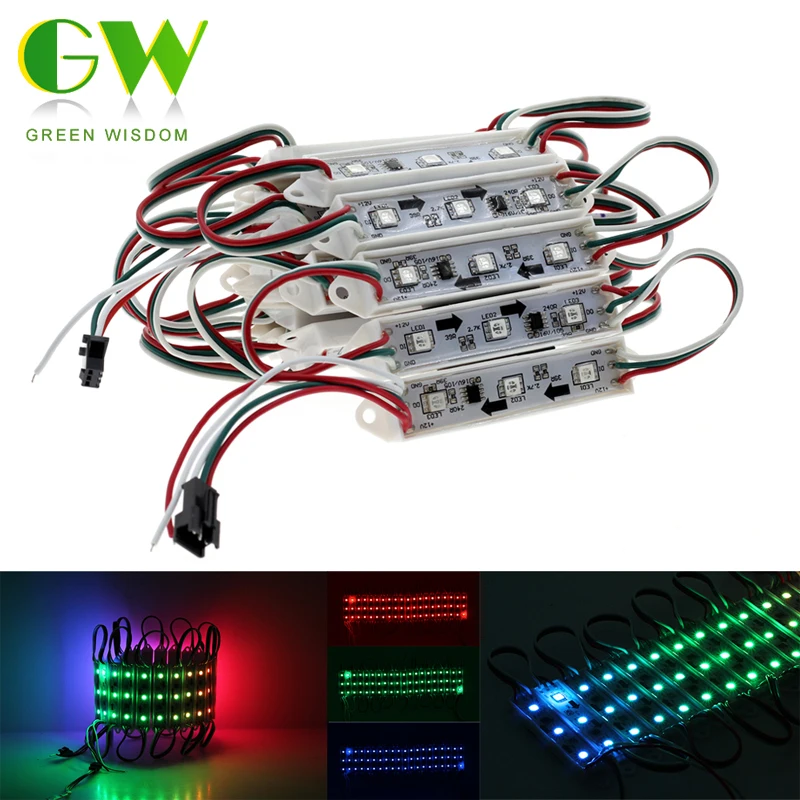 Светодиодный модуль WS2811 3 светодиодный s DC12V светодиодный пиксельный RGB модуль IP65 Водонепроницаемый 5050 RGB рекламы световой светодиодный