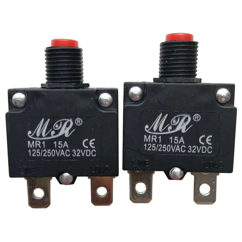 6pcs Mr1 125/250vac 32vdc 15a Circuit Breaker Overcurrent Overload