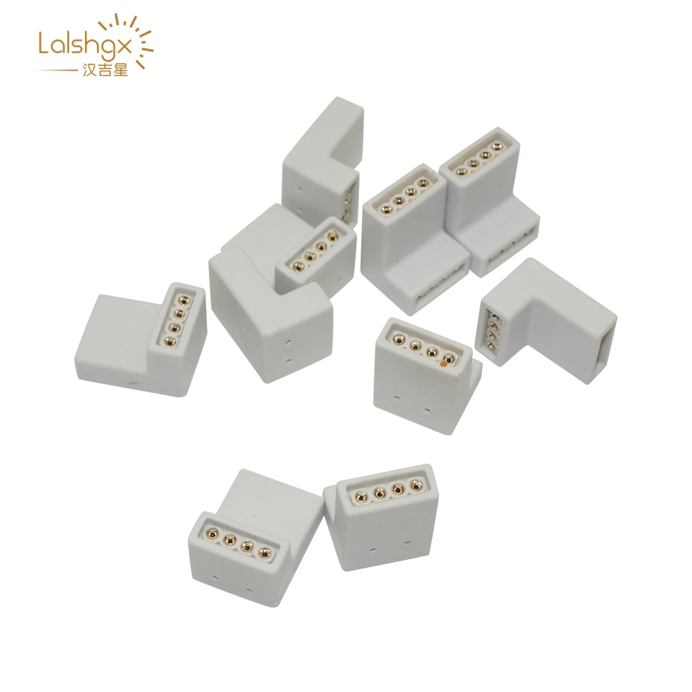 

10pcs/20pcs/50pcs/100pcs 10mm 4pin RGB LED light strip corner led connector"L"shape 3528 5050 RGB LED Strip Tape lamp Lighting